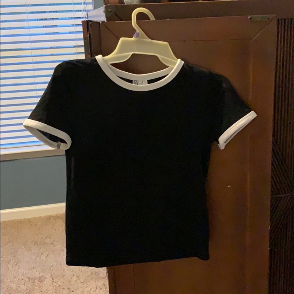 H&M Black w/ White Trim Top